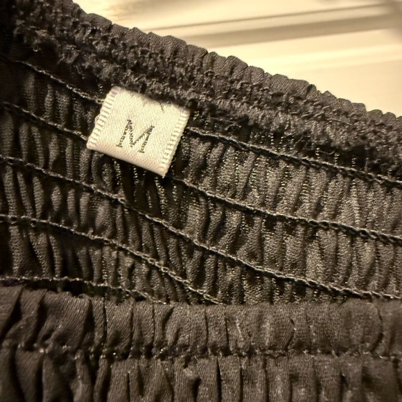 Black Long Sleeve Smocked Bodice Maxi Dress - Picture 2 of 2